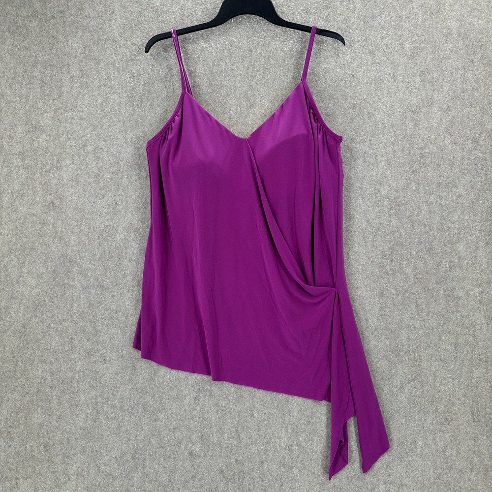Magicsuit Alex Asymmetric Tankini Top Womens 16 Purple Side Tie Underwire